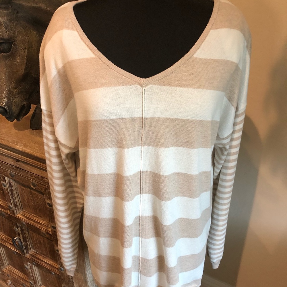 Tan/Off White Sweater Shirt